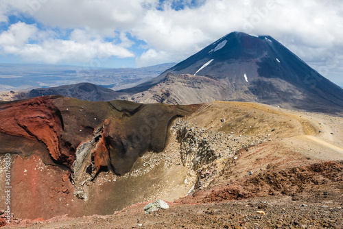 Mt. Ngauruhoe, North Island, New Zealand on a sunny morning.