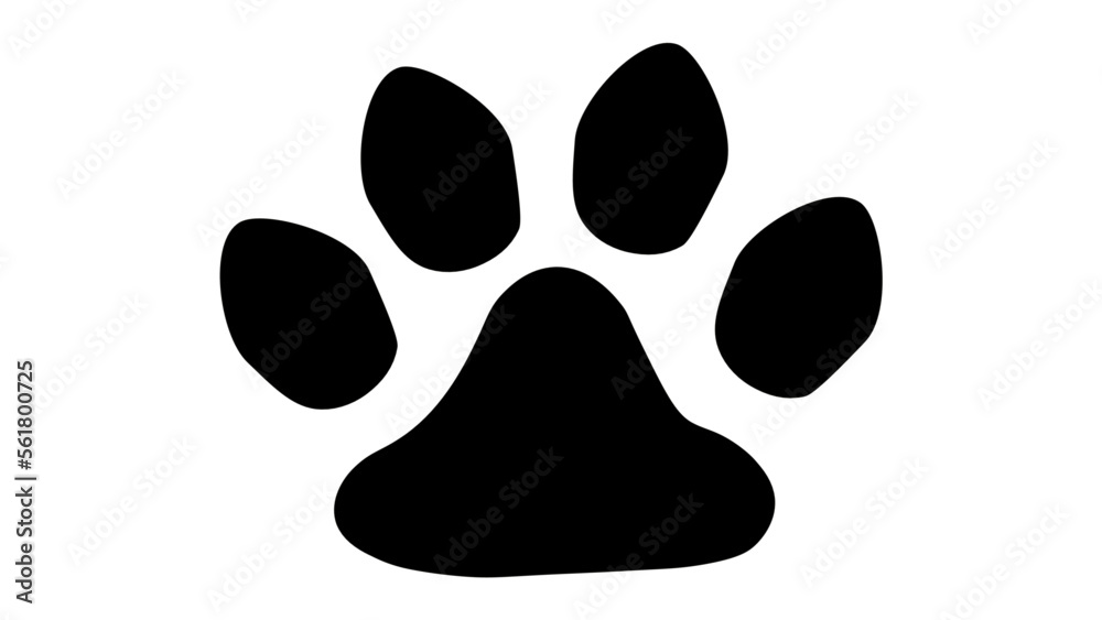 Isolated paw print on a white background. Isolated paw print on a white background.