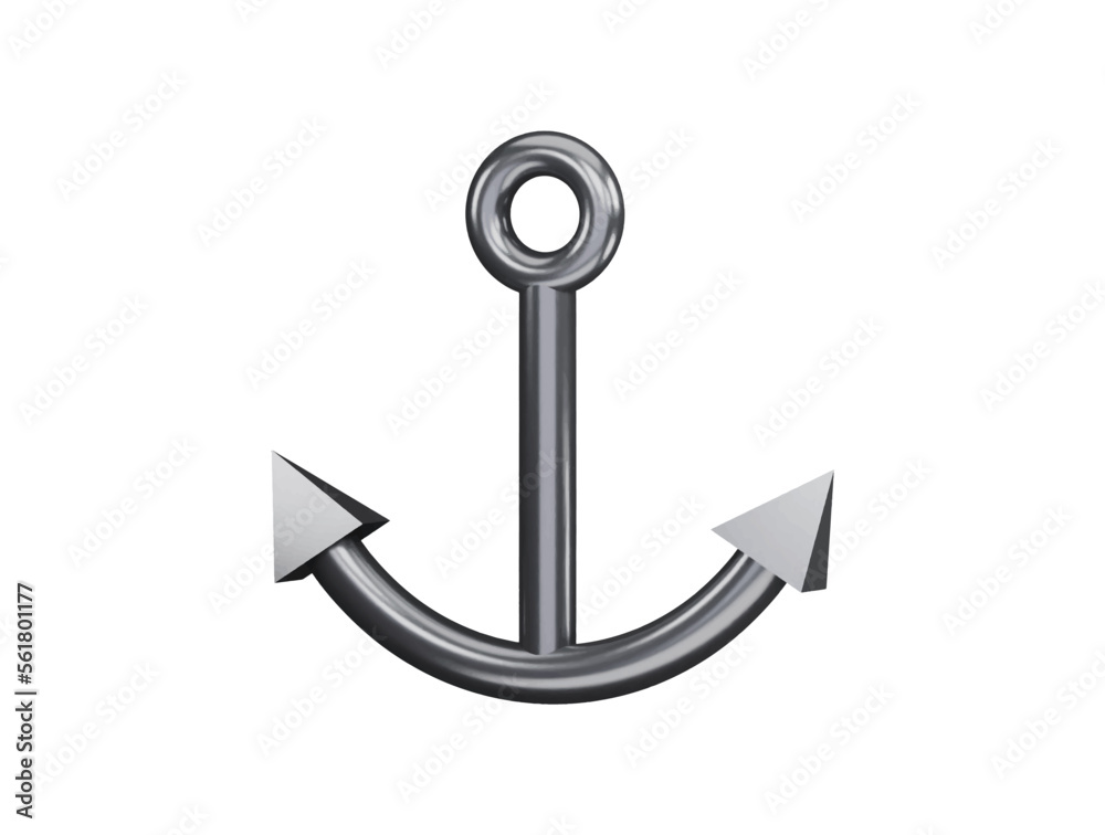 Anchor with 3d rendering vector icon illustration Anchor with 3d rendering vector icon illustration