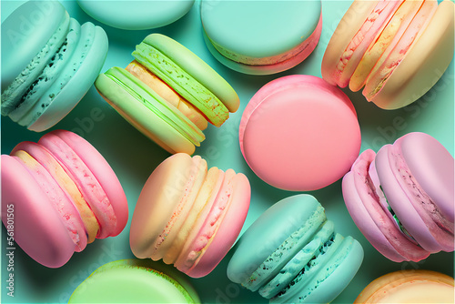 pastel colored French macar...