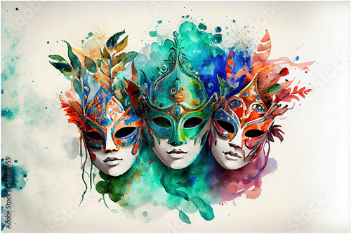 three venetian style carniv...
