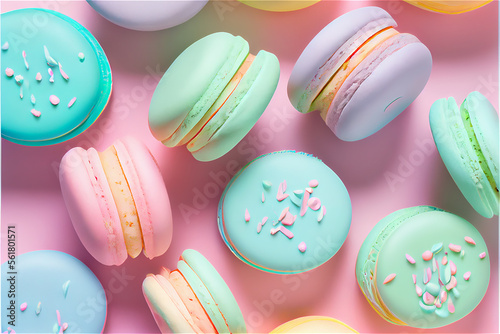 pastel colored French macar...