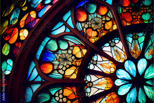 stained glass window in a c...