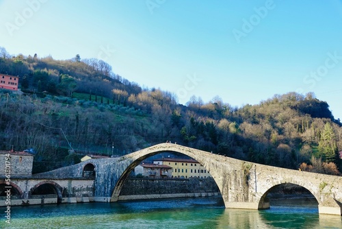 bridge over the river image taken in ponte del diavolo, borgo a mozzano, tuscany , italy