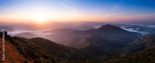 Mountian range landscape look from view point of Pui Ko Mountain © shirophoto