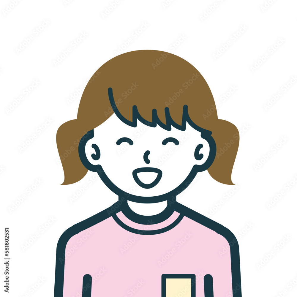 Obraz premium はじける笑顔の女の子のバストショット1