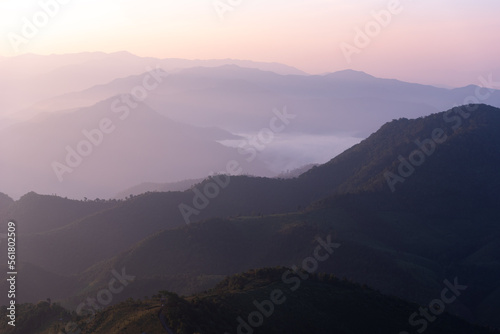 Mountian range landscape look from view point of Pui Ko Mountain © shirophoto