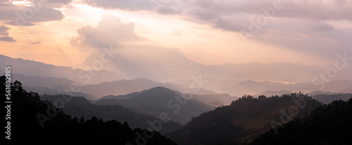 Mountian range landscape look from view point of Montawan Mountain