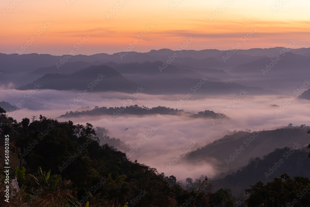 Mountian range landscape look from view point of Montawan Mountain