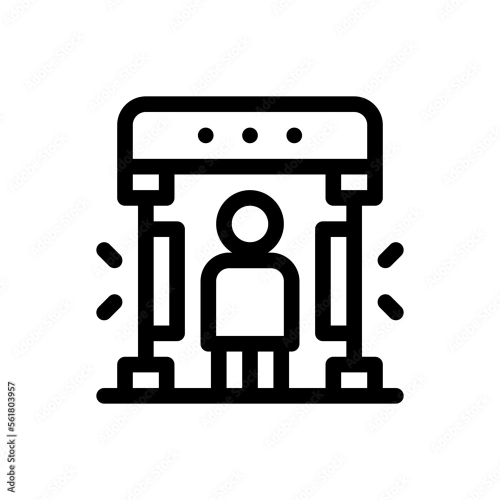 metal detector line icon