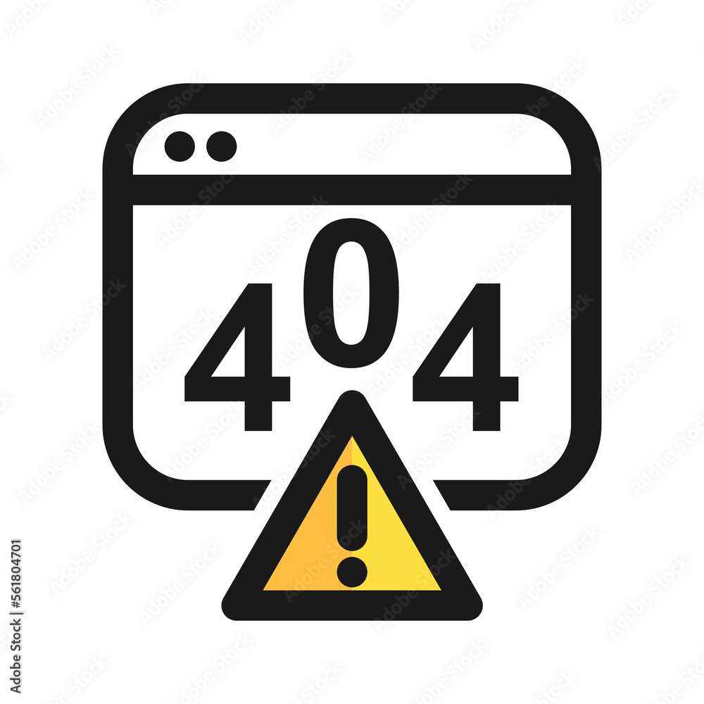 404 error line icon. Error on browser. Internet breakdown vector illustration 404 error line icon. Error on browser. Internet breakdown vector illustration