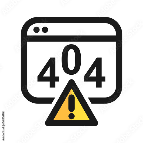 404 error line icon. Error on browser. Internet breakdown vector illustration