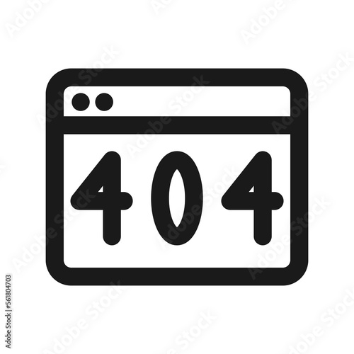 404 error line icon. Error on browser. Internet breakdown vector illustration