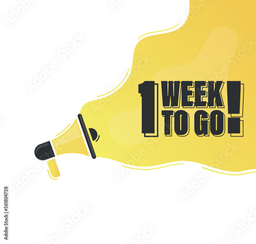 1 One week left to go. Badge with, sale, landing page, banner.
