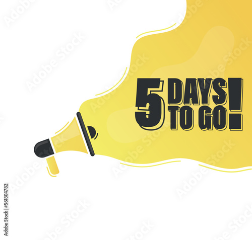 Number 5 of days left to go. Badge with, sale, landing page, banner.