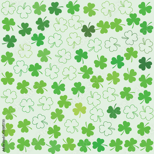 Green clover or shamrock pattern background for St. Patrick's Day.