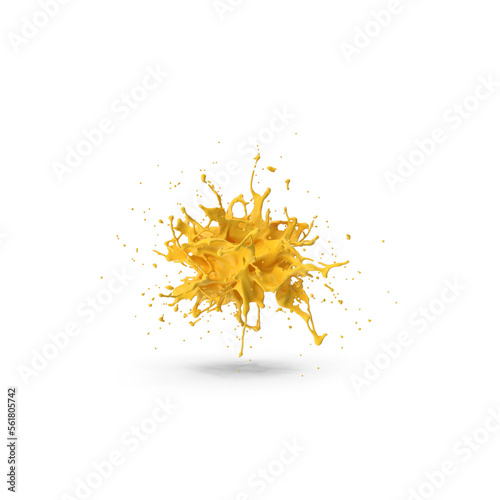 splash yellow liquid isolated transparent background