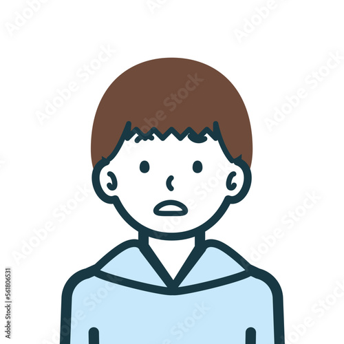 困惑している男の子のバストショット1