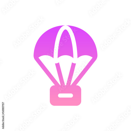 parachute flat gradient icon