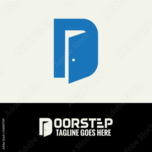 Creative Letter D Door Logo, Initials D door logo, D door step logo for product and food delivery logo design concept - vector illustration