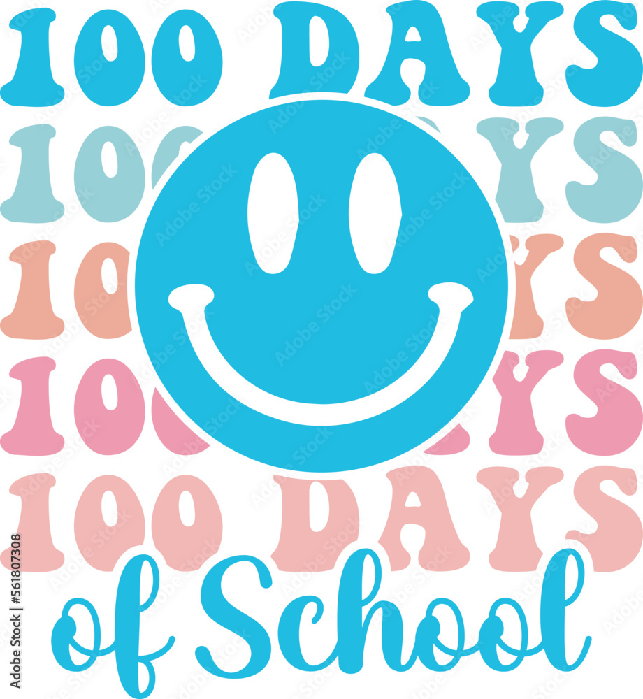 100 days of school SVG Cut Files 100 Days of School SVG, Vector Design, 100 Days of School