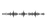Sound wave with black lines signal, high frequency radio wave. Illustration in graphic design isolated