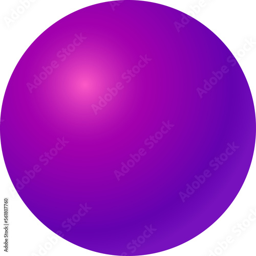 Purple gradient 3d sphere ball isolated design element