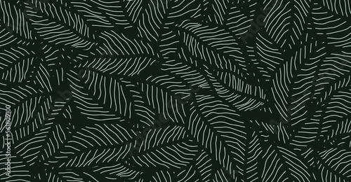 floral leaves seamless pattern.