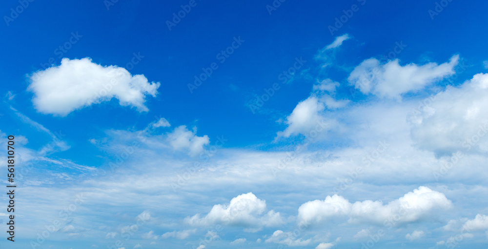 Fototapeta premium blue sky background with tiny clouds