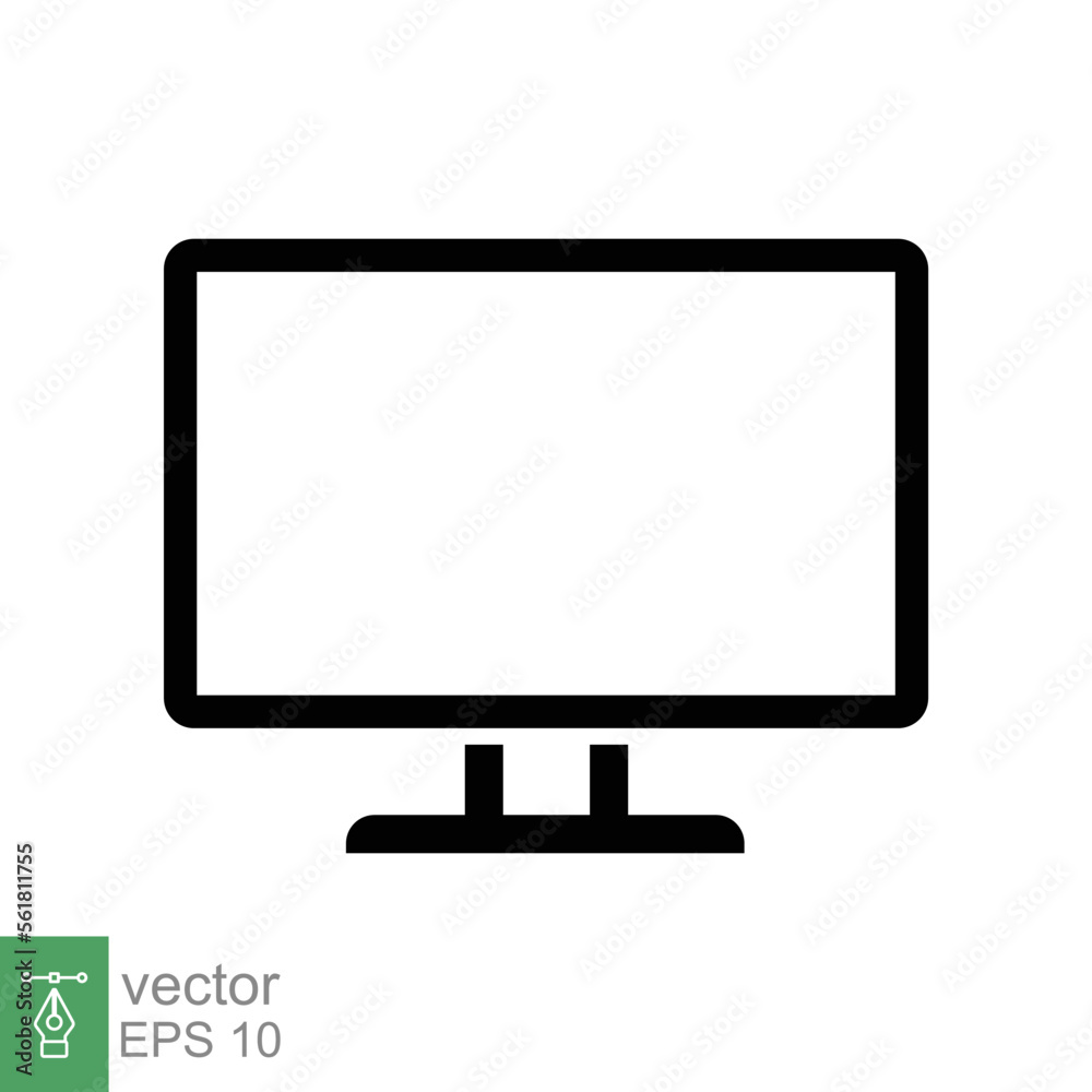 TV icon. Simple flat style. Monitor screen, television, plasma, led, lcd, technology concept. Household appliances, gadgets and electronics. Vector illustration isolated on white background. EPS 10. TV icon. Simple flat style. Monitor screen, television, plasma, led, lcd, technology concept. Household appliances, gadgets and electronics. Vector illustration isolated on white background. EPS 10.