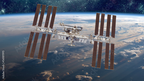Fotografía International Space Station over the planet earth