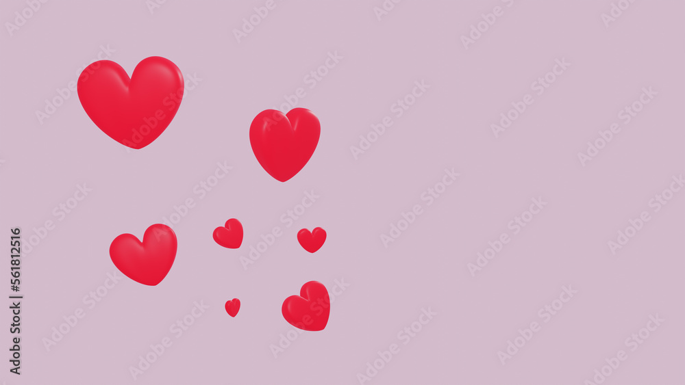 Valentine's day background banner with hearts