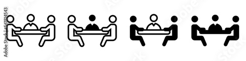 Conjunto de iconos de reunión de personas. Negocio y empresa. Objetivo y estrategia comercial. Ilustración vectorial