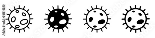 Conjunto de iconos de virus. Microorganismo infeccioso. Ilustración vectorial