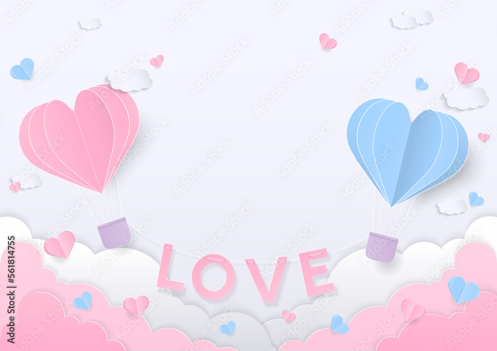 Love and heart balloon background