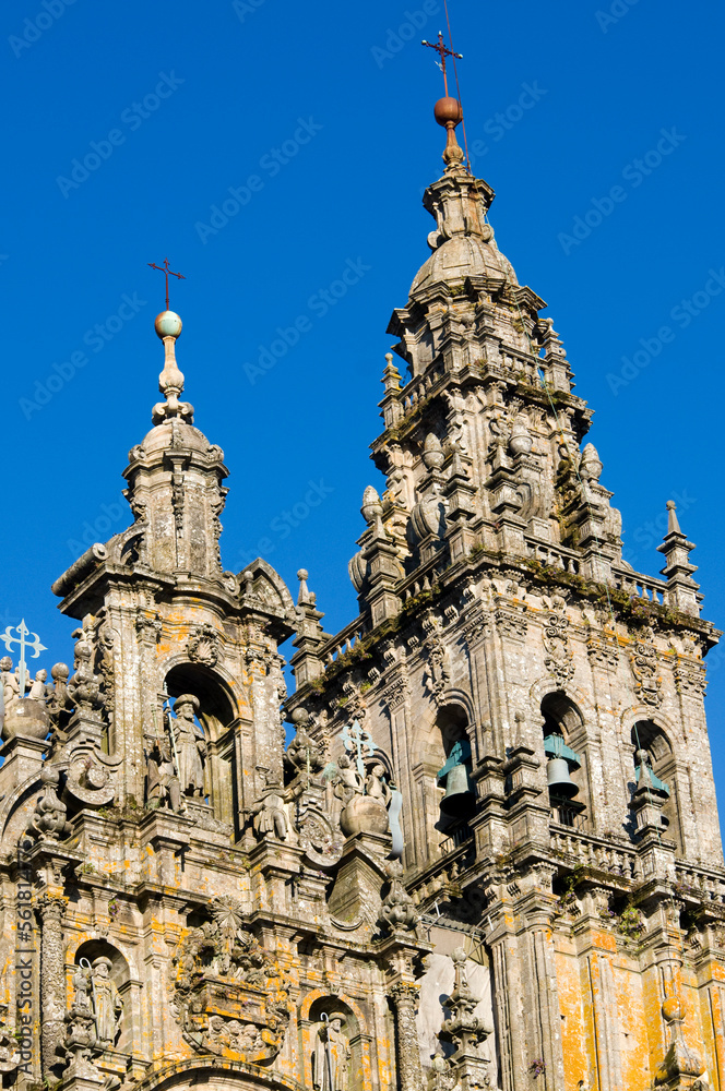 Fototapeta premium Bell tower detail. Santiage de Compostela Cathedral