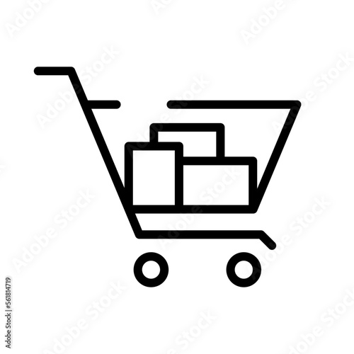 Icono de carrito lleno de compras. Ilustración vectorial