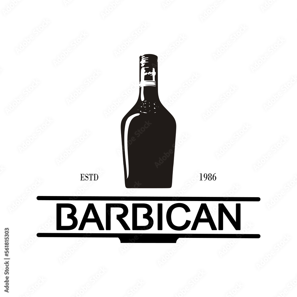 Alcoholic beverage bottle logo