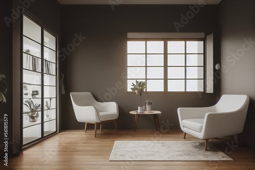 Beautifully Decorated Room with A window and furniture  Background Image. Genarative AI