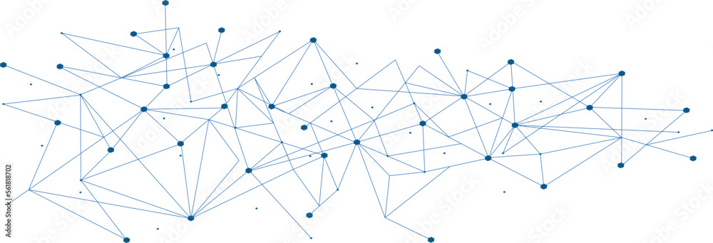 Blue network. Abstract connection on white background. Network technology background with dots and lines for desktop. Ai background. Modern abstract concept. Line background, network technology