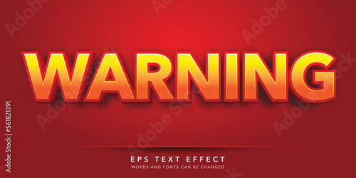 warning editable text effect