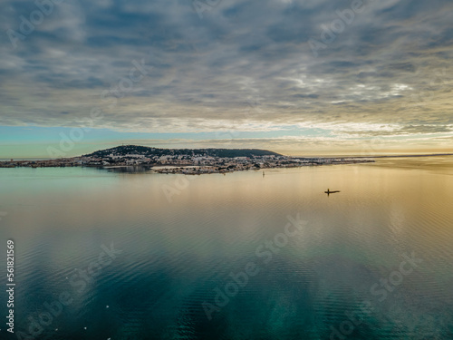 Baleruc-Les-Bains from an Aerial Perspective, Drone Photo, Port