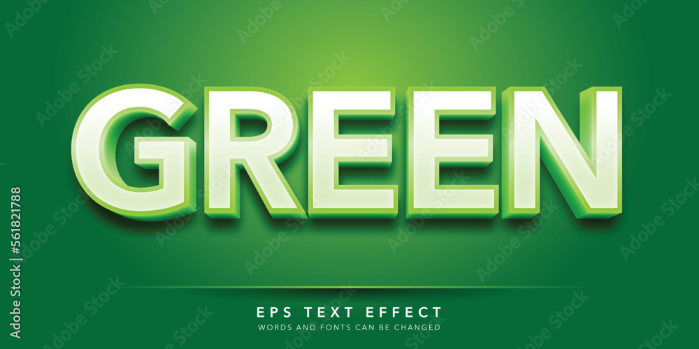 green editable text effect