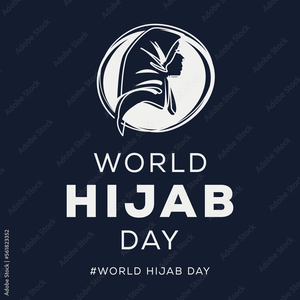World hijab day, held on 1 February, Vector illustration.