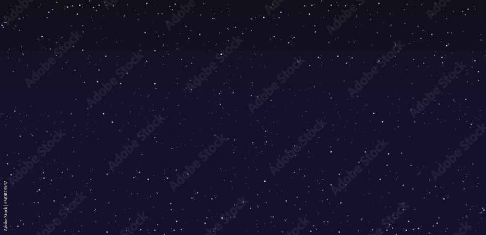 Night starry sky background. Blue cosmic surface with constellations for viewing from a telescope and admiring sparkling vector nebulae