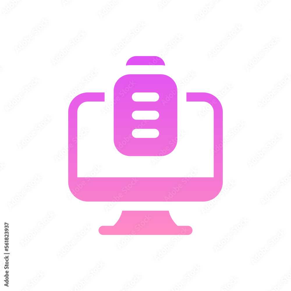 computer flat gradient icon computer flat gradient icon