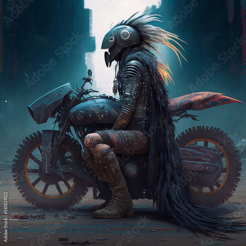 black dragon on a motorcycle © Cole