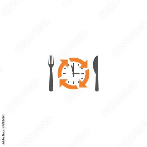 Food time design logo template isolated on white background