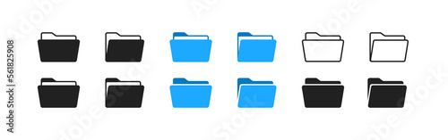 File folder icon set. Design for app, logo etc. Vector EPS 10