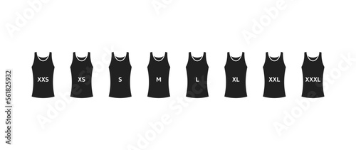 T-shirt size iocn set.  Size from XXS to XXXL. Vector EPS 10